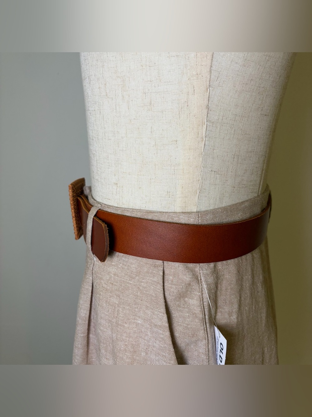 NWT Genuine Leather Belt Rattan Woven Buckle Brown M - Picture 5 of 7